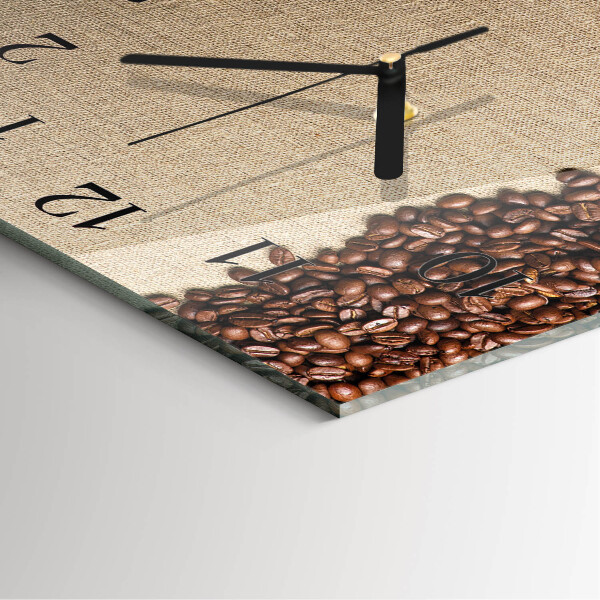 Wanduhr aus glas Kaffeebohnen