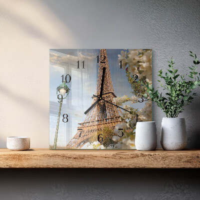 Wanduhr aus glas Eiffelturm Paris
