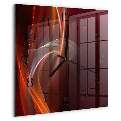 Wanduhr aus glas Abstrakte Linien