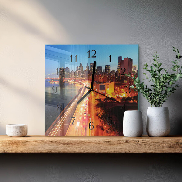Wanduhr aus glas Horizont
