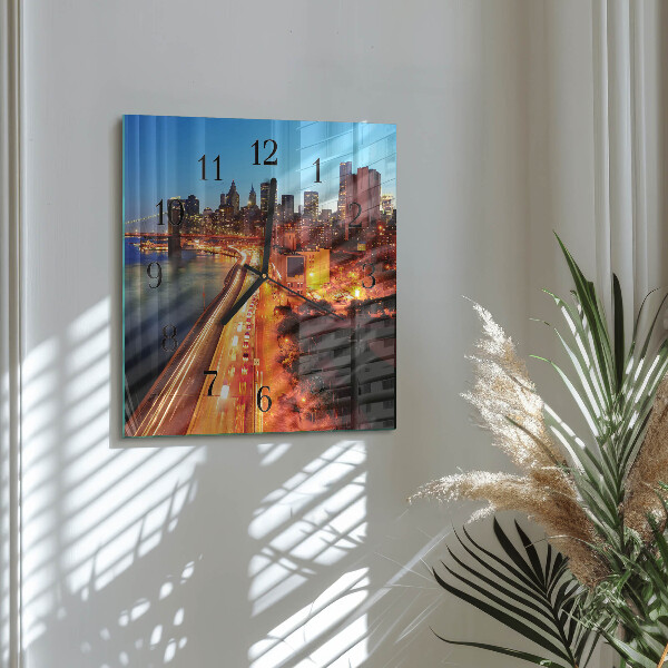 Wanduhr aus glas Horizont