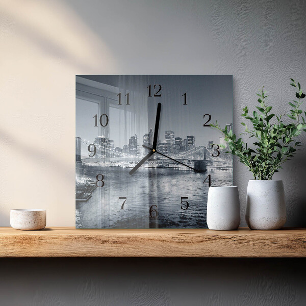 Wanduhr aus glas Nacht des Horizonts