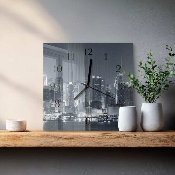 Wanduhr aus glas Nacht des Horizonts