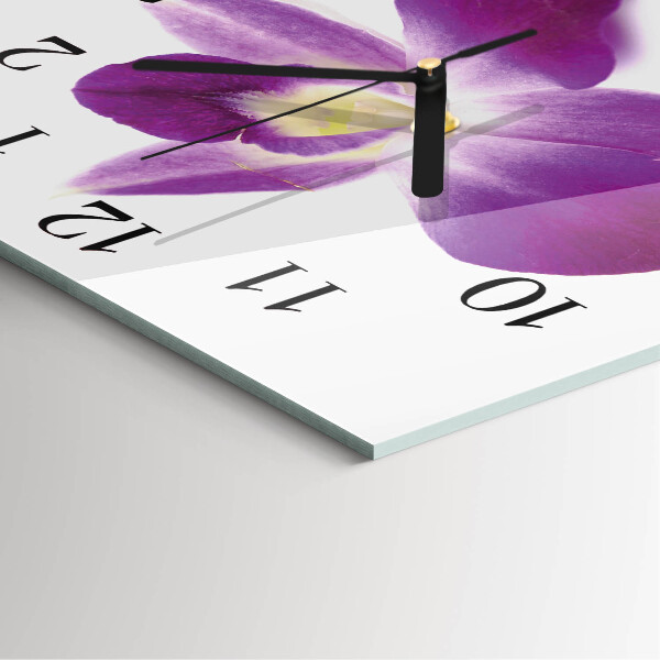 Wanduhr aus glas Orchideenblüte