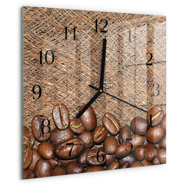Wanduhr aus glas Kaffeebohnen