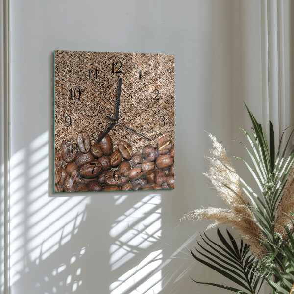 Wanduhr aus glas Kaffeebohnen