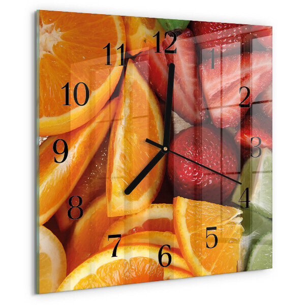 Wanduhr aus glas Obst