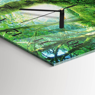 Wanduhr aus glas Waldmoos