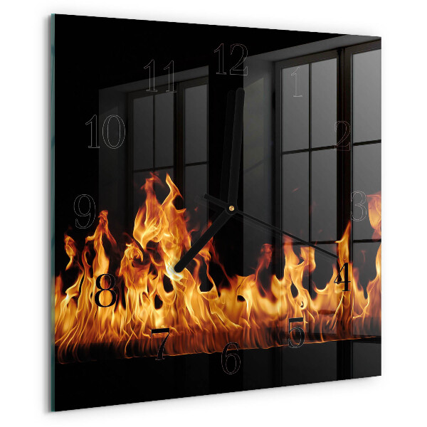 Wanduhr aus glas Feuer