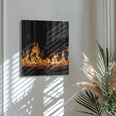 Wanduhr aus glas Feuer
