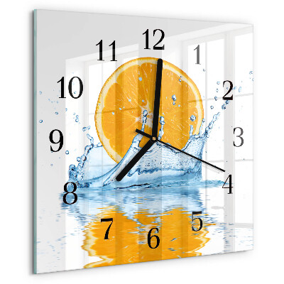Wanduhr aus glas Orangenwasser