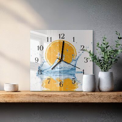 Wanduhr aus glas Orangenwasser