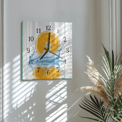 Wanduhr aus glas Orangenwasser