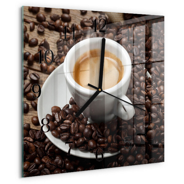Wanduhr aus glas Tasse Kaffee