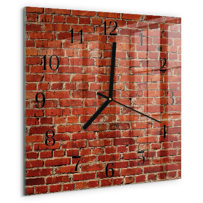 Wanduhr aus glas Ziegelmauer