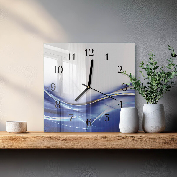 Wanduhr aus glas Abstrakte Linien