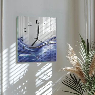 Wanduhr aus glas Abstrakte Linien