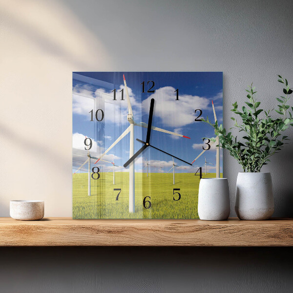 Wanduhr aus glas Windpark
