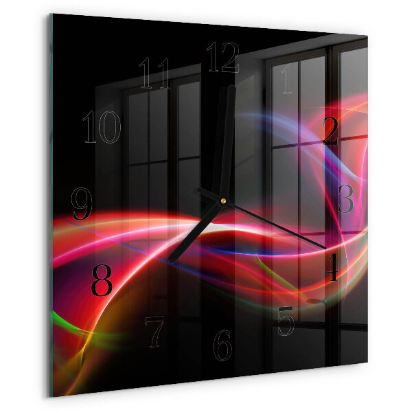 Wanduhr aus glas Abstrakte Linien