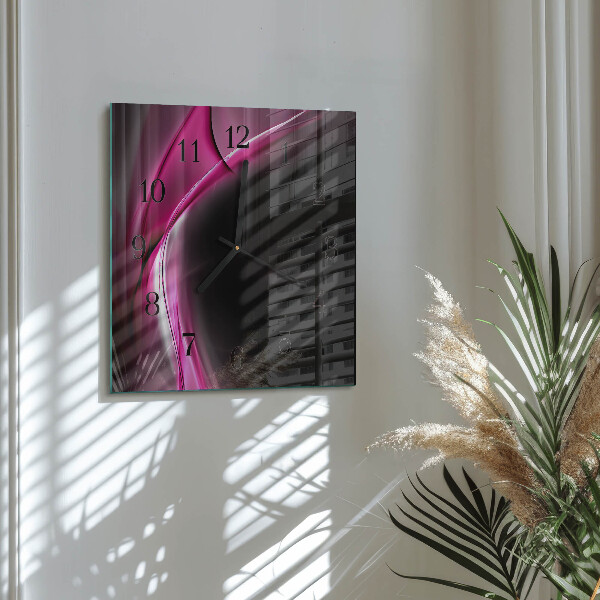 Wanduhr aus glas Abstrakte Linien