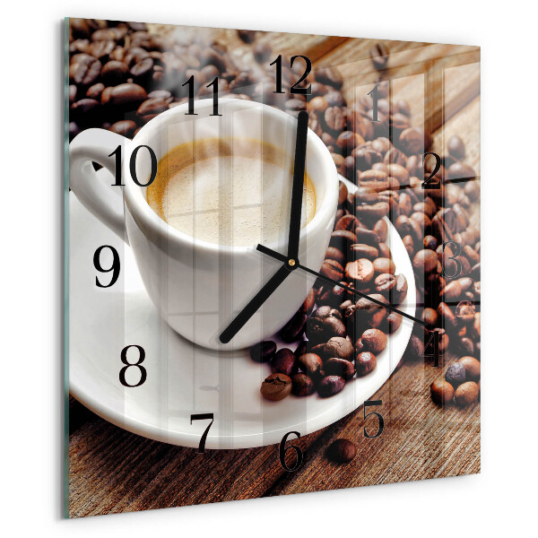 Wanduhr aus glas Tasse Kaffee