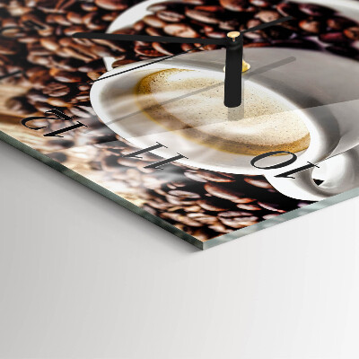 Wanduhr aus glas Tasse Kaffee