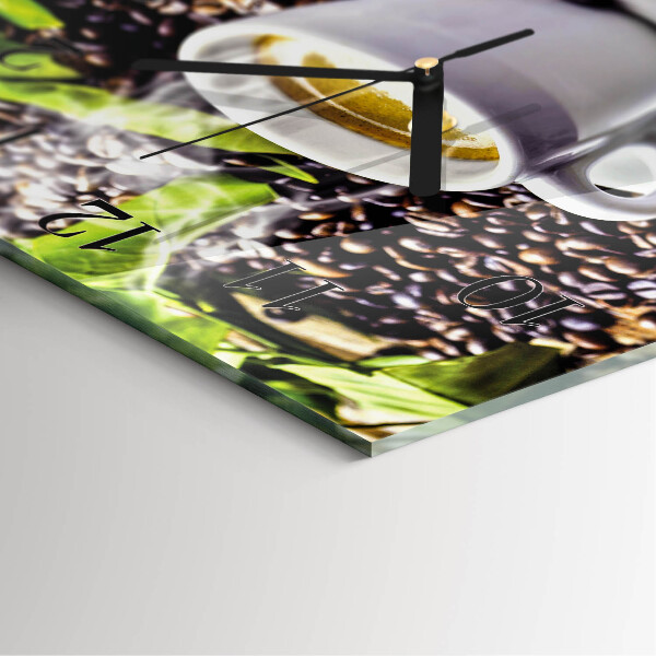Wanduhr aus glas Tasse Kaffee