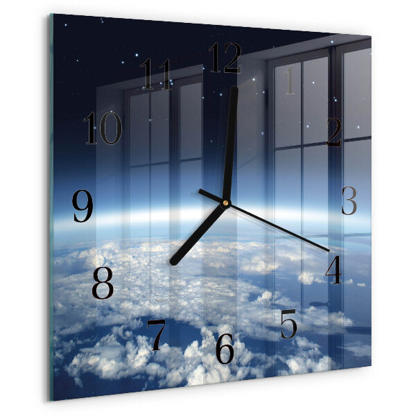 Wanduhr aus glas Das Universum der Erde