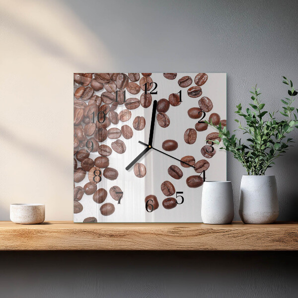 Wanduhr aus glas Kaffeebohnen
