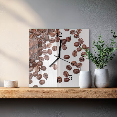 Wanduhr aus glas Kaffeebohnen