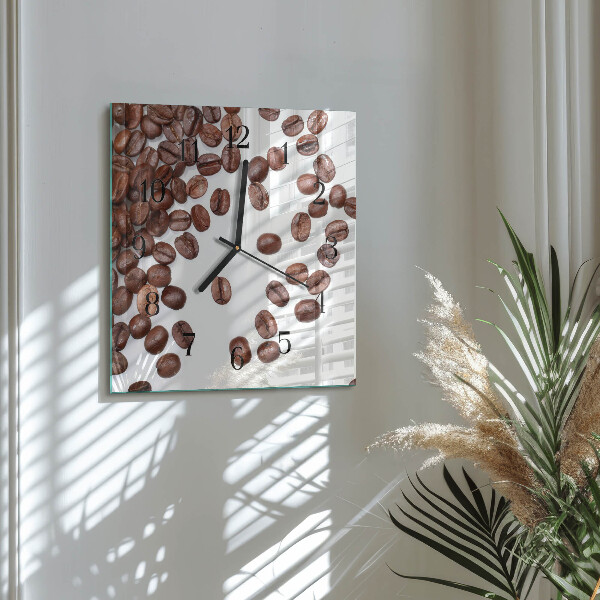 Wanduhr aus glas Kaffeebohnen