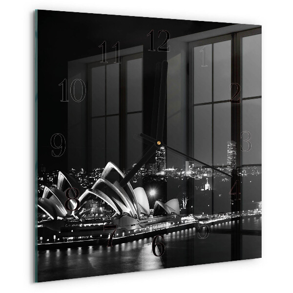 Wanduhr aus glas Sydney Horizon