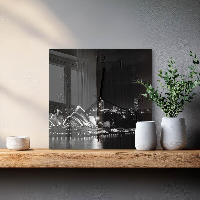 Wanduhr aus glas Sydney Horizon