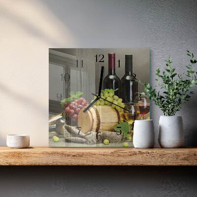 Wanduhr aus glas Trauben für Wein