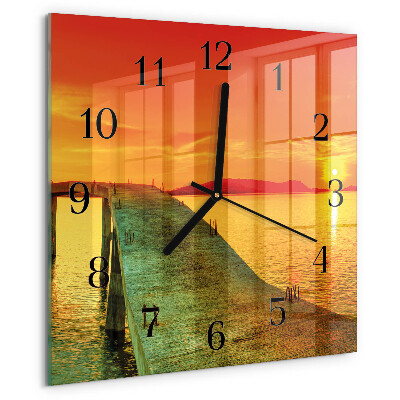 Wanduhr aus glas Brücke