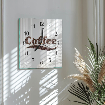 Wanduhr aus glas Kaffee 