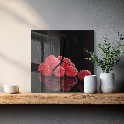 Wanduhr aus glas Himbeeren