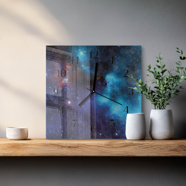 Wanduhr aus glas Sternenhimmel