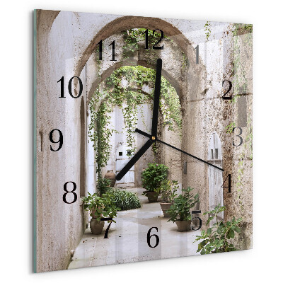 Wanduhr aus glas Allee-Pflanzen