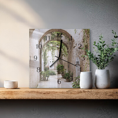 Wanduhr aus glas Allee-Pflanzen