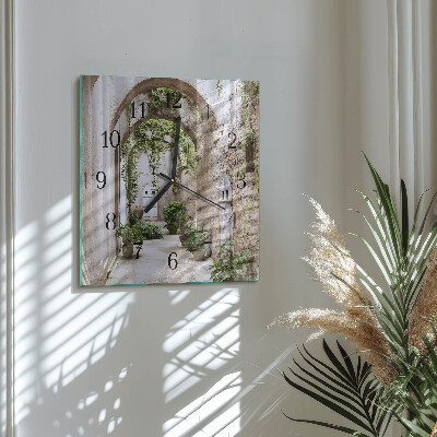 Wanduhr aus glas Allee-Pflanzen