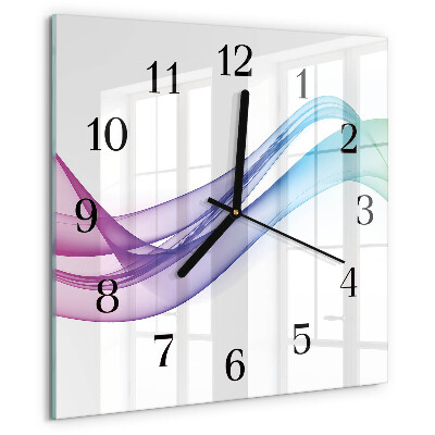 Wanduhr aus glas Abstrakte Linien