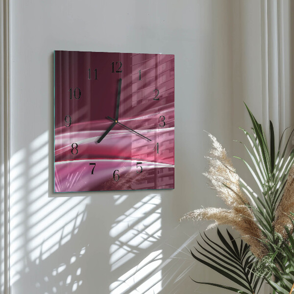 Wanduhr aus glas Abstrakte Linien