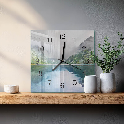 Wanduhr aus glas Bergsee