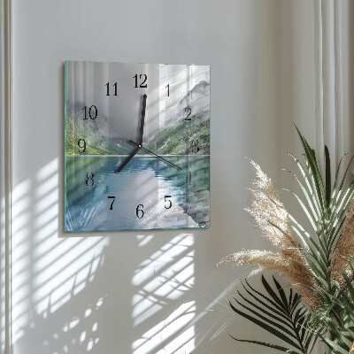 Wanduhr aus glas Bergsee