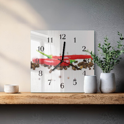 Wanduhr aus glas Pfefferkörner