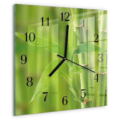 Wanduhr aus glas Bambuspflanze