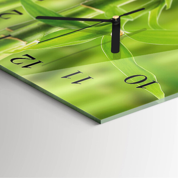 Wanduhr aus glas Bambuspflanze