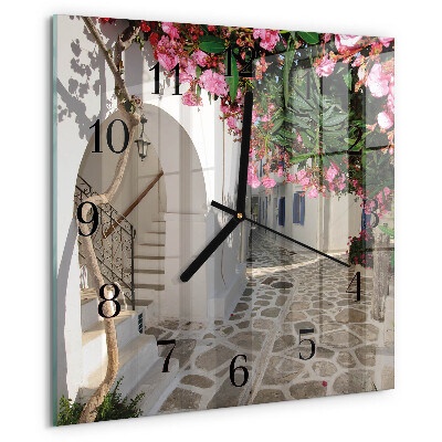 Wanduhr aus glas Blumenallee