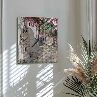 Wanduhr aus glas Blumenallee